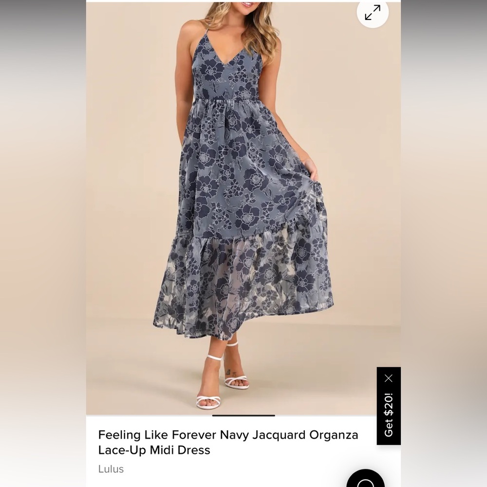 Lulus Lace-Up Midi Dress - Picture 2 of 7